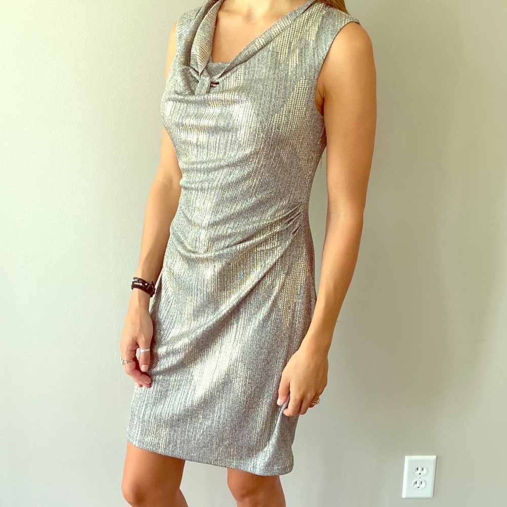 White House Black Market Metallic Shimmer Dress
